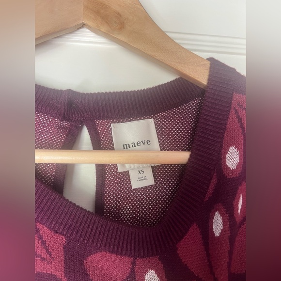 NWOT Anthropologie Maeve Harmon jacquard sweater tee - Picture 7 of 9